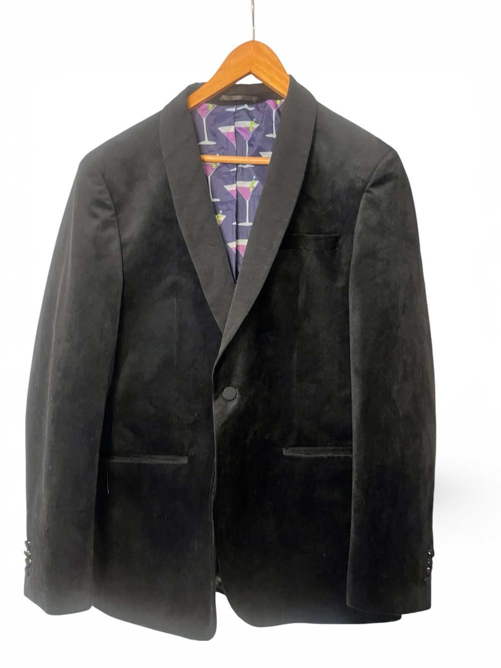 John Stephen Velvet Single Button Tuxedo Jacket